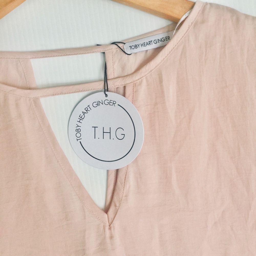 New Toby Heart Ginger silky rose pink top shirt‎ M - Picture 4 of 7